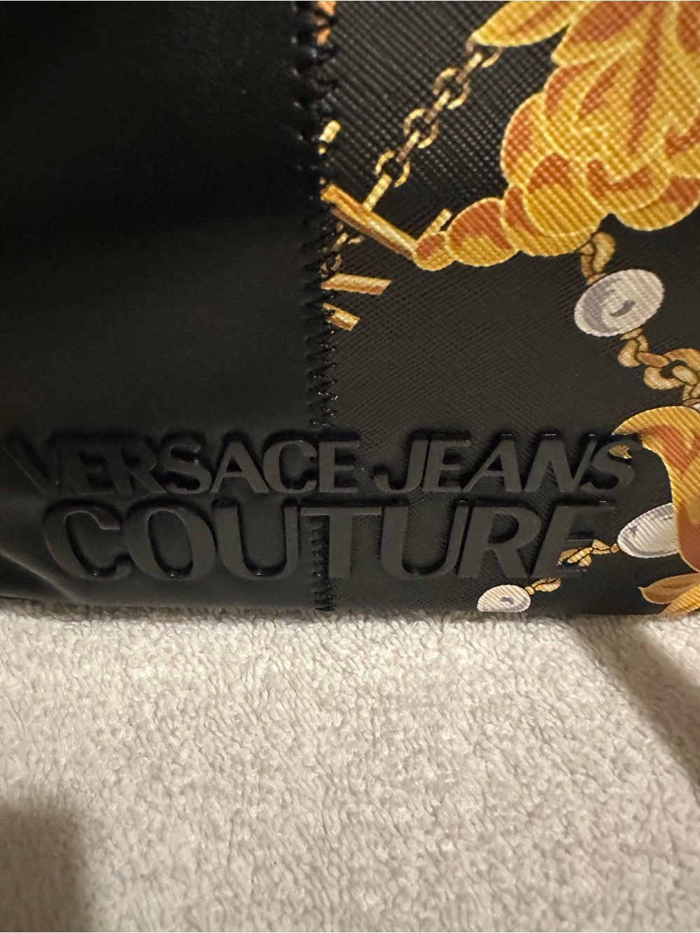 NWT Versace Jeans Couture Baroque Print Shoulder Bag w/ Chain & COA - Picture 6 of 12
